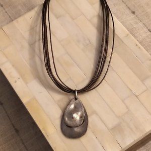 Silpada Leather and Sterling Silver Necklace
